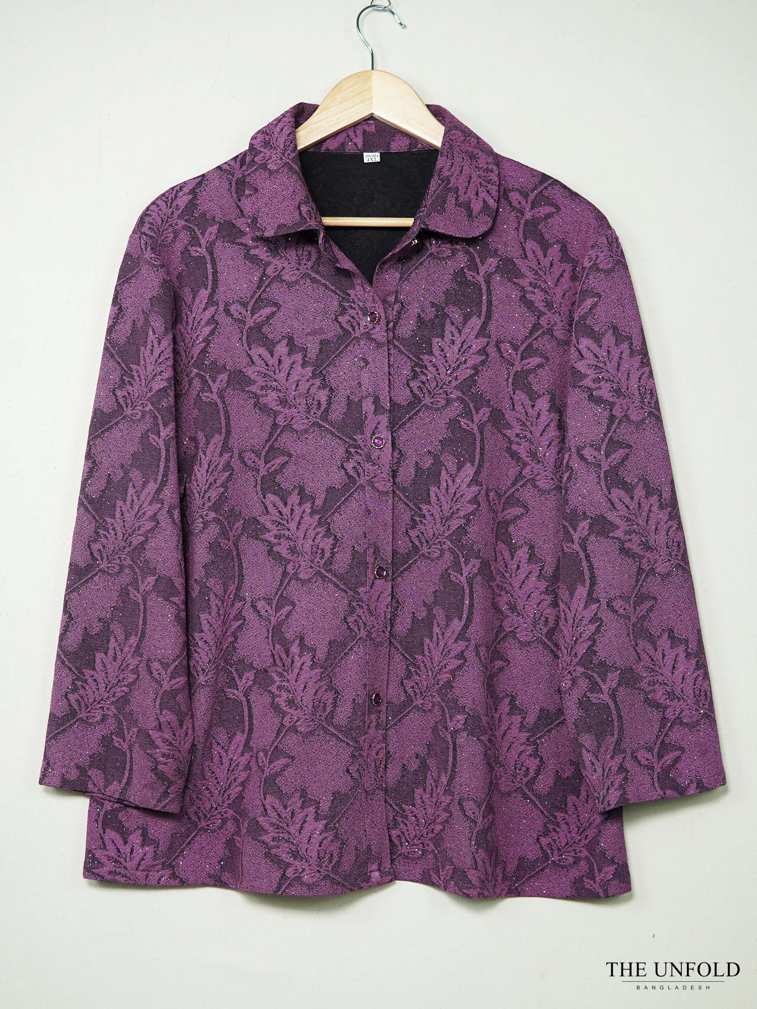 Floral Textured Shimmer Button-Down shirt