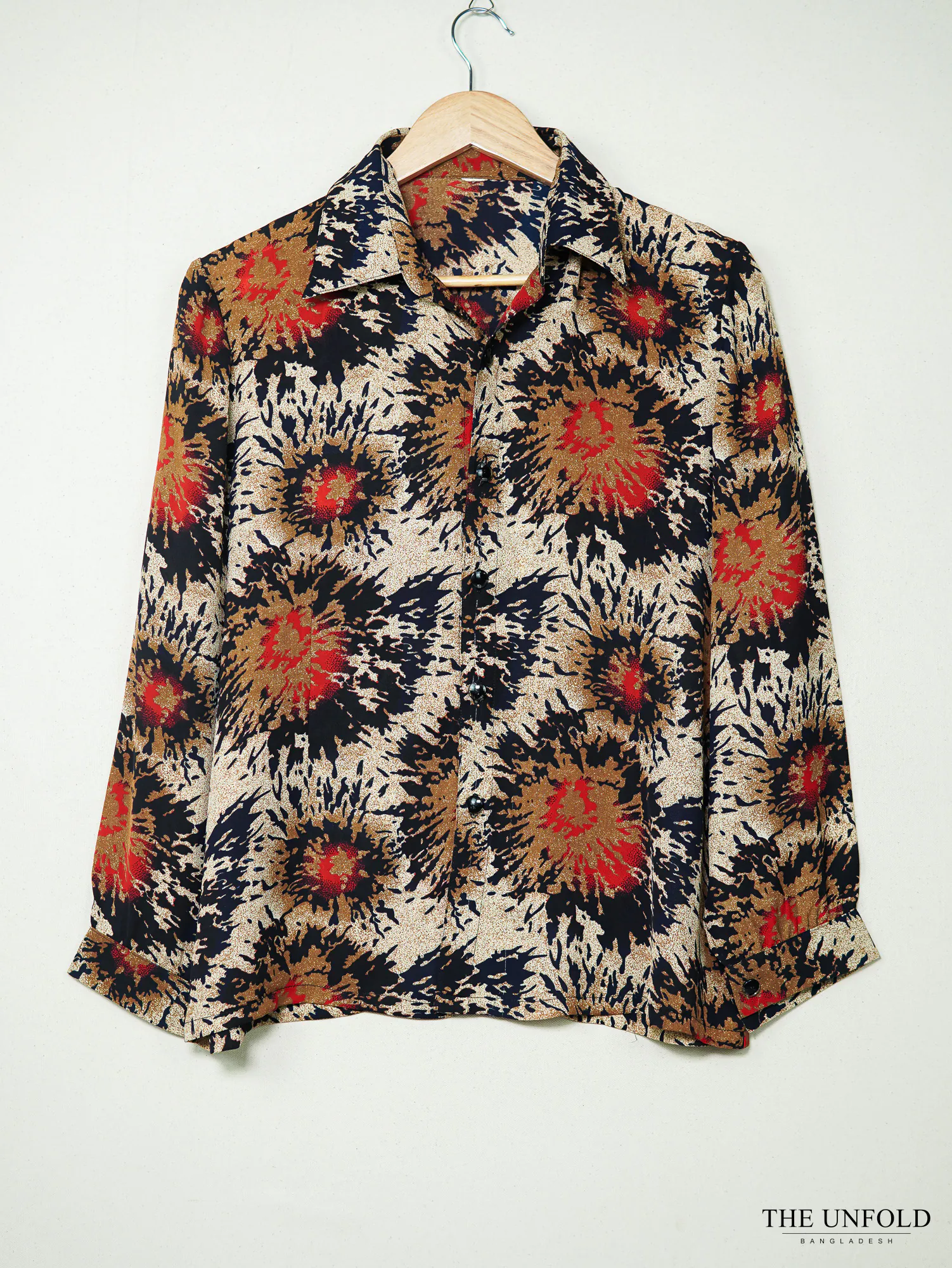 Women's Multi-color Printed Collared Shirt