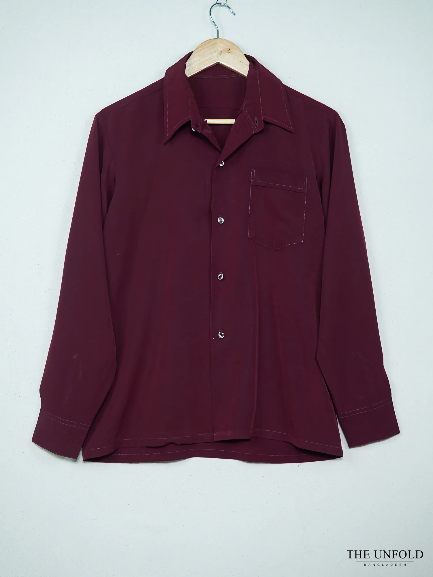 Women's Burgundy Long Sleeve Shirt