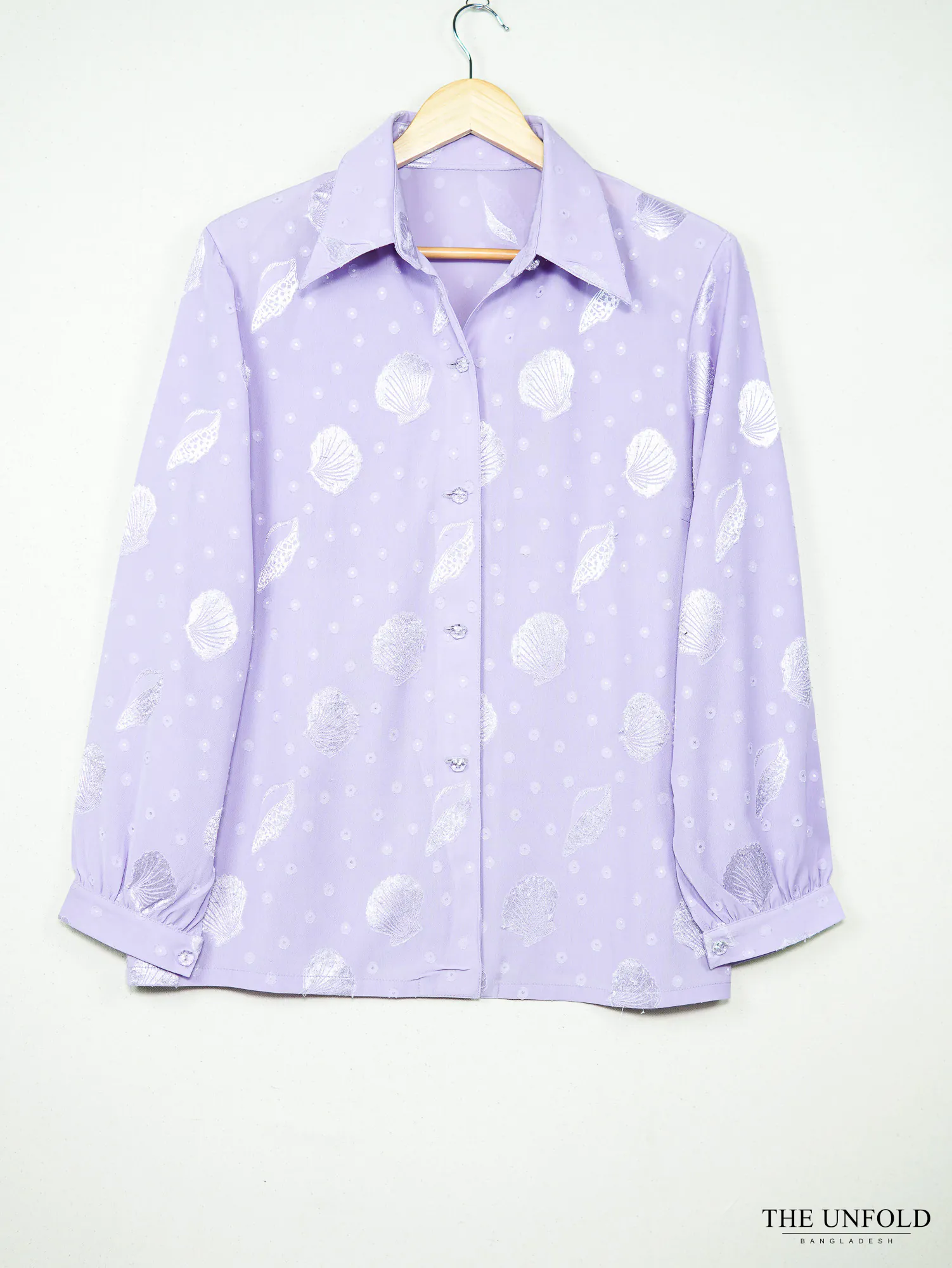 Women's Lilac Printed Collared Shirt