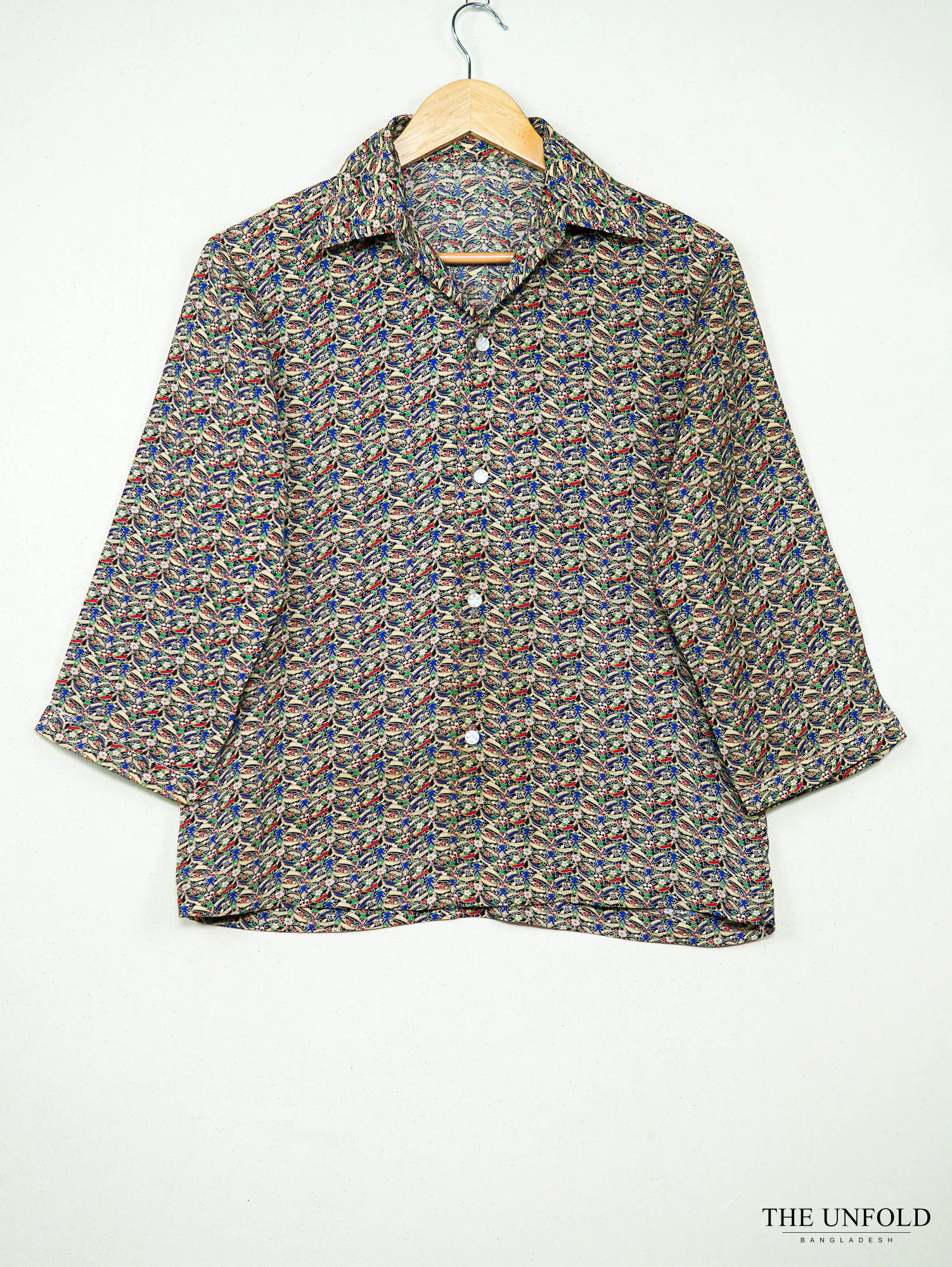Women's Multi-color Printed Button-Front Shirt