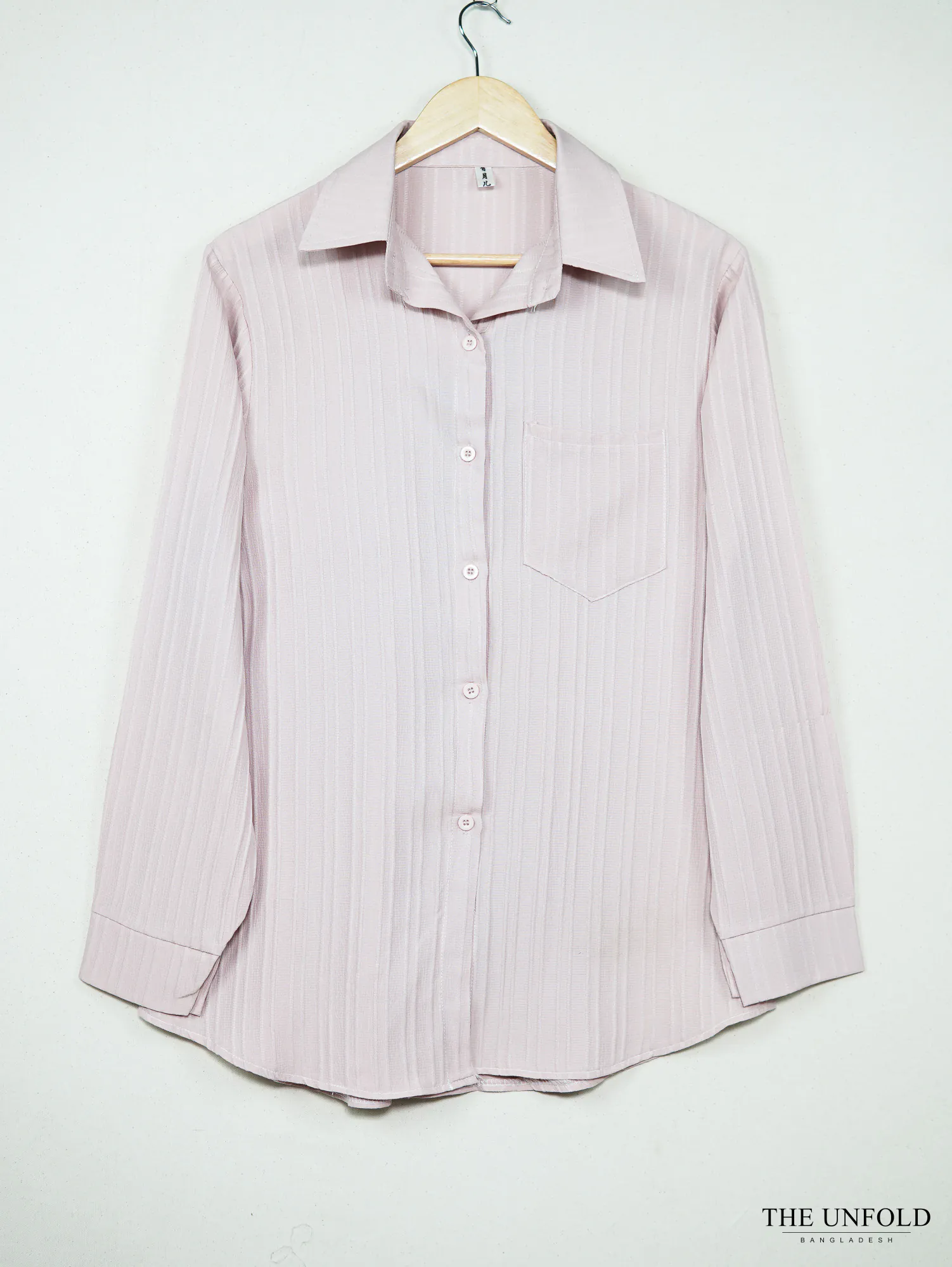 Women's Mauve Striped Collared Button-Up Shirt